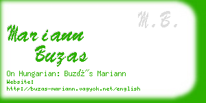 mariann buzas business card